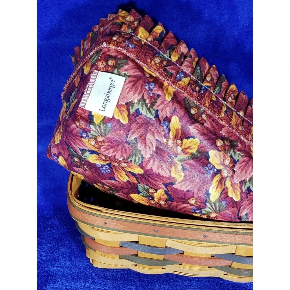 Longaberger 1998 SHADES OF AUTUMN BAKER'S BOUNTY Basket, Liner and Protector